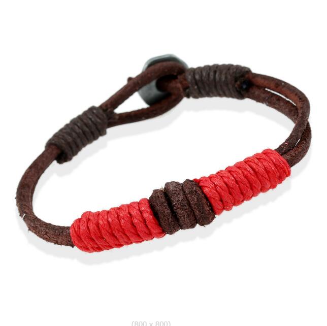 100% cuir Bracelet daim cuir de vachette breloque hommes Bracelet alliage Bracelet bijoux couleur mélangée