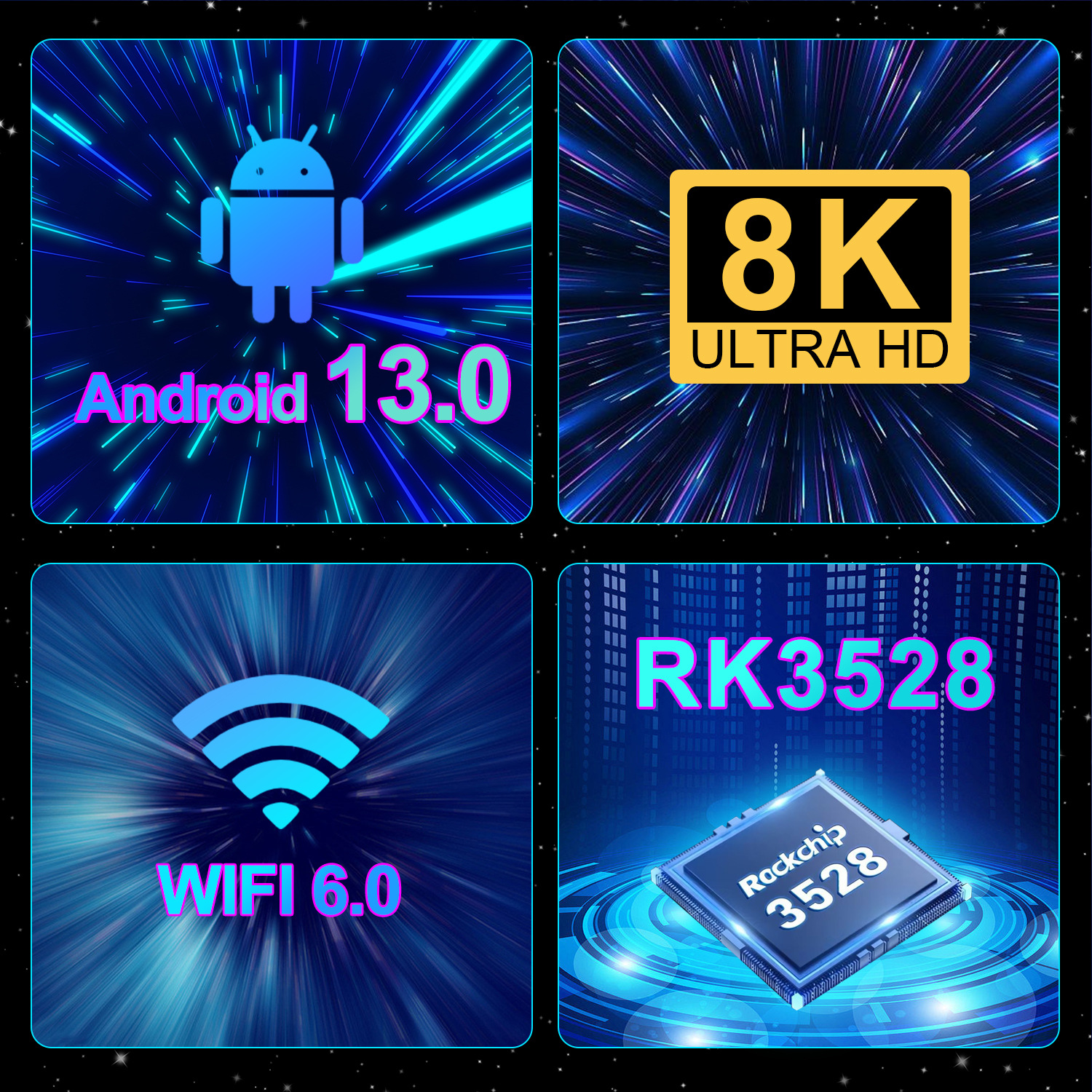 アンドロイド 13 G96 最大 A13 Cortex-A53 スマート TV ボックス 4 グラム 64 ギガバイト 32 グラム 8 18K デュアル Wifi 2.4 グラム 5 グラム BT 8.0 メディアプレーヤー TV ボックスセットトップボックス