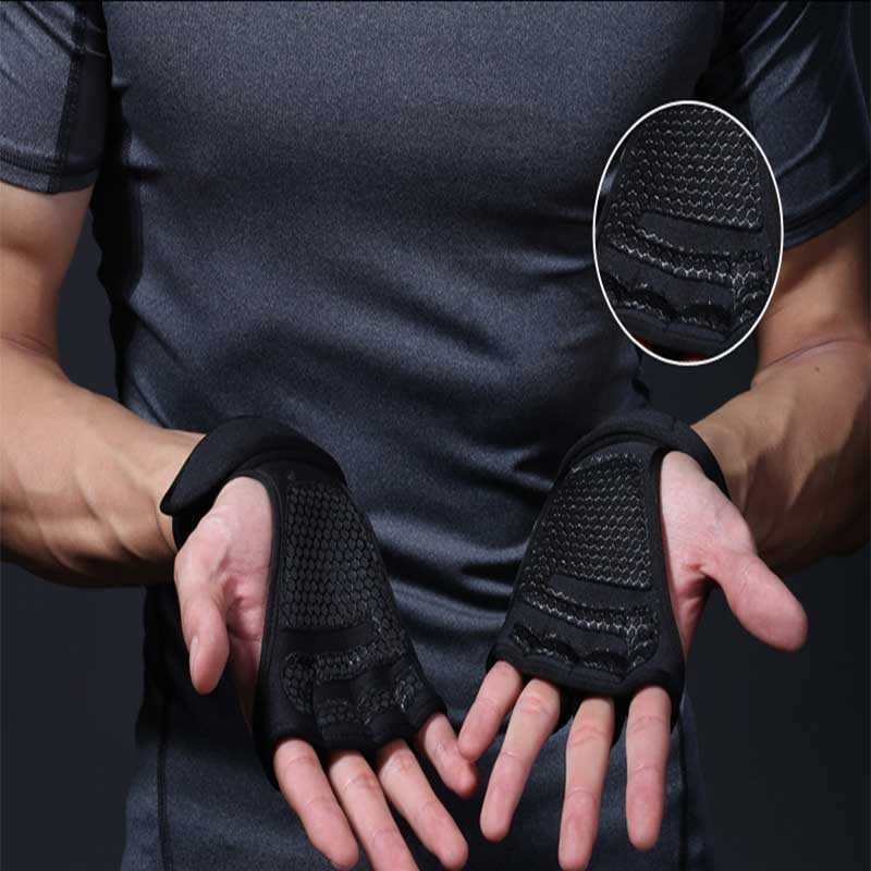 Sporthandskar Nya 1 par viktlyft Träningshandskar Män kvinnor Fitness Sports Body Building Gymnastics Grips Gym Hand Palm Protector Handskar P230511