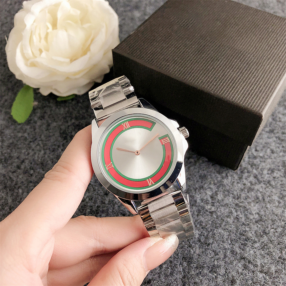 ファッションブランド腕時計メンズレディーススタイルスチールメタルバンドクォーツ時計 G157