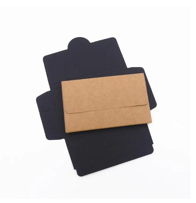 Gift Wrap Kraft Paper Black Membership Card Packaging Boxes Business cards Box-Card Cover Open Letter box 10.5x6.5x1cm