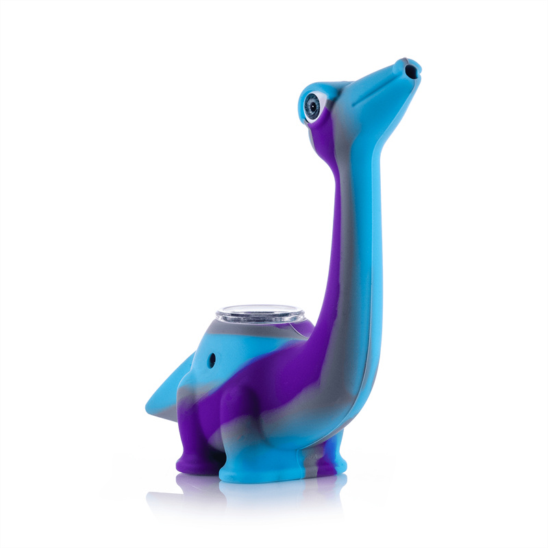Colorful Silicone Pipes Dinos Dinosaur Style Portable Removable Convert Glass Singlehole Filter Bowl Dry Herb Tobacco Cigarette Holder Bong Smoking Tube DHL