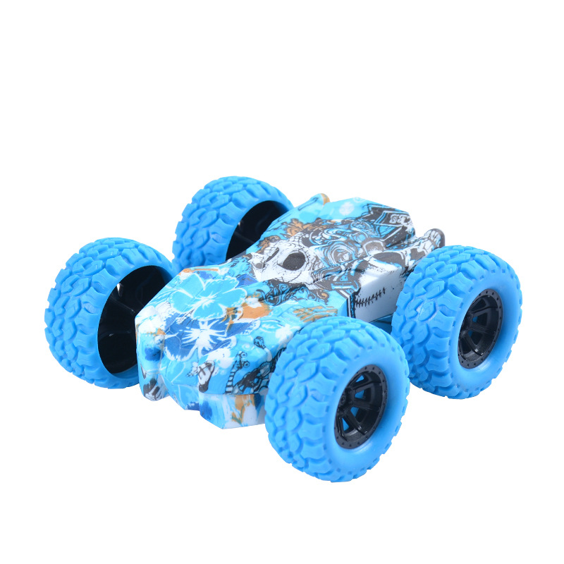 Nieuwigheid Games Nieuwe Collectie 4WD Terreinwagen Dubbelzijdig Stunt Graffiti Auto Kinderen Speelgoed Inertie Wrijving Cars Diecast model Auto