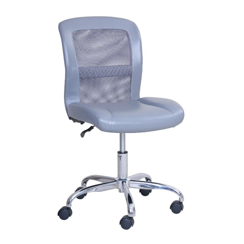 Krzesło biurowe z pasującymi kolorami kółka, szary faux skórzany krzesło gier krzesła biurowe