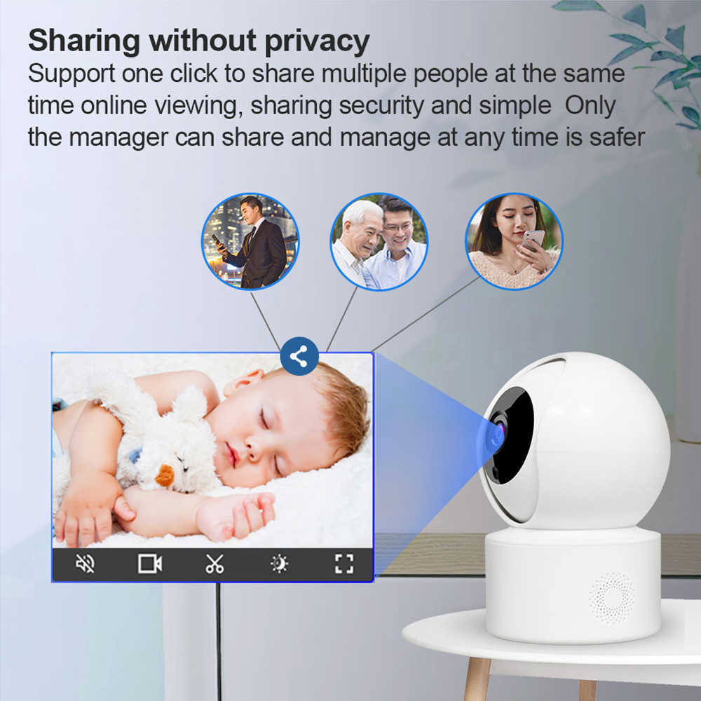 Bordkameras 5MP IP WiFi Kamera Überwachung Sicherheit Baby Monitor Automatische Menschen Tracking Cam Voll Farbe Nachtsicht Indoor Video Kamera