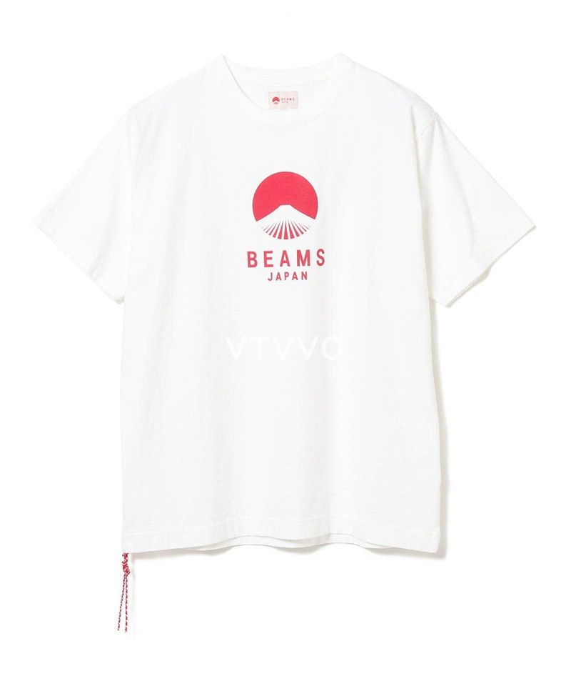 Hommes T-shirts Japon Mont Fuji Rouge Corde Lâche Col Rond T-shirts À Manches Courtes