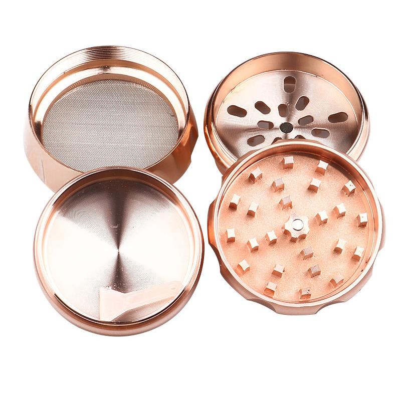 Smoking Pipes 63MM diameter drum shaped 4-layer metal cigarette grinder manual mesh cover grinding