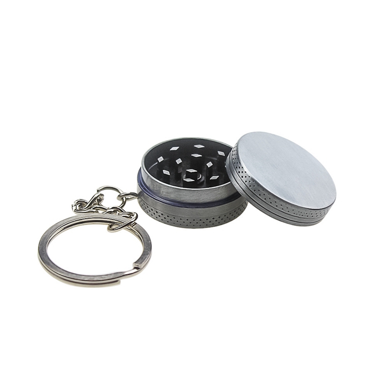 30MM Mini Colorful Smoking Zinc Alloy Dry Herb Tobacco Grind Spice Miller Grinder Crusher Grinding Chopped Hand Muller Portable Key Ring Handpipes Cigarette Holder