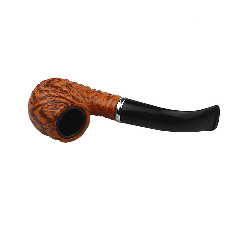 Smoking Pipes Yellow Exquisite Texture Filter Pipe Filter Mouth Bakelite Pipe Curved Handle Acrylic Pipe