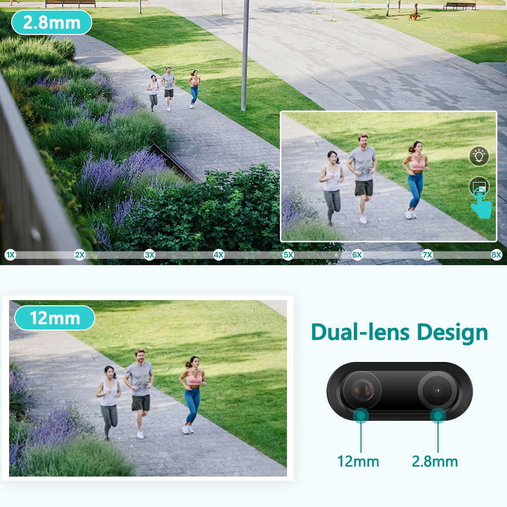 Board Cameras BESDER 8MP 4K PTZ IP Camera 8x Zoom Dual-Lens Human Detect CCTV Camera Outdoor CCTV Wifi Video Surveillance Camera ICSEE Alexa