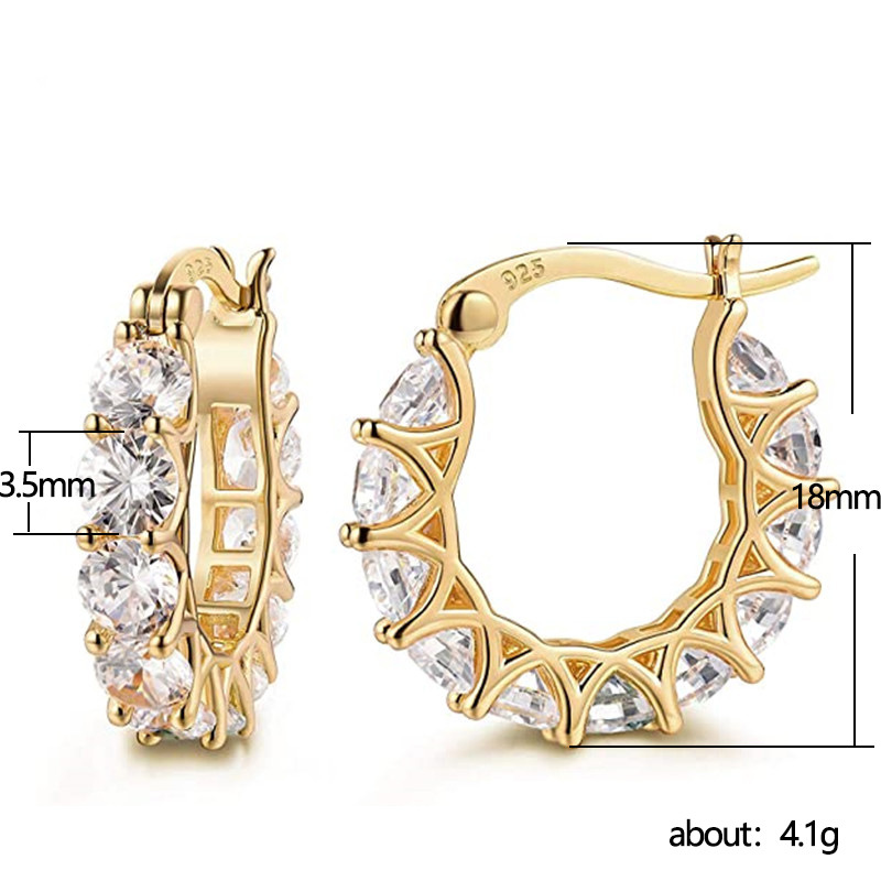 Vintage Hoop Earring AAAAA Diamond wit goud gevulde feestje Weddingoorbellen voor mannen vrouwen