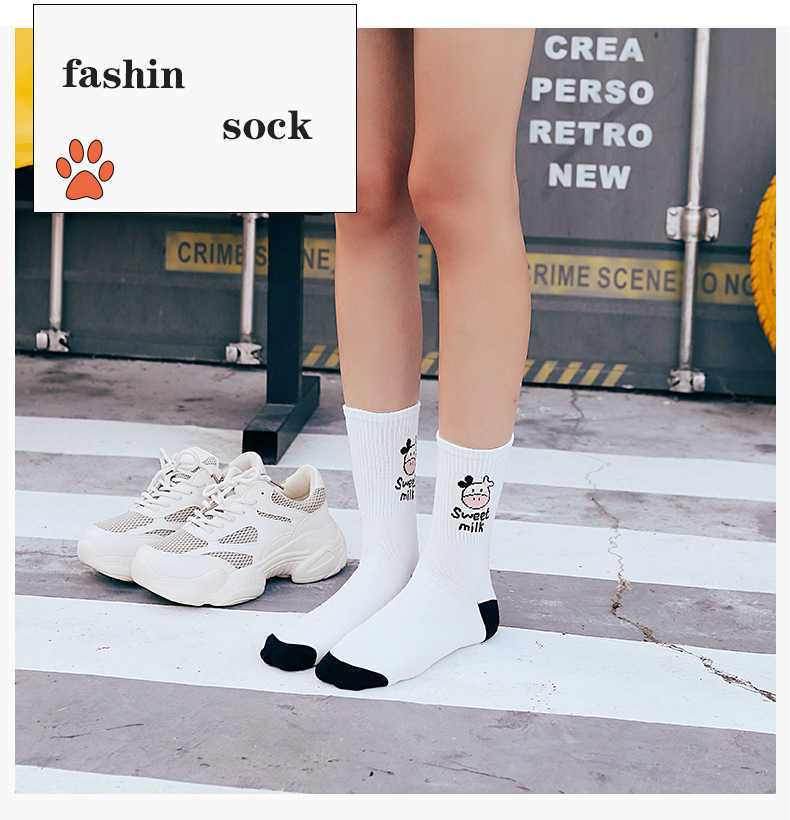 Socks Hosiery Lolita socks harajuku korean female style cotton striped casual socks novelty Japanese fashion socks crew jk P230511