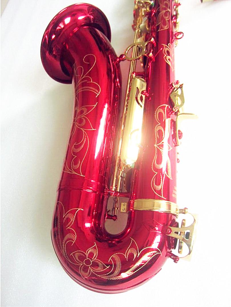 New High-quality Tenor Sax Suzuki B-Flat Saxophone Rose red gold brass Sax With Case