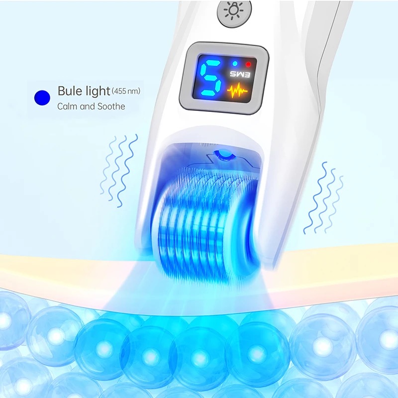 Bio Roller G5 الجمال الكهربائي Microneedle الأسطوانة microneedles قابلة للإزالة EMS قابلة للاهتزاز تدليك الاهتزاز تعزيز نمو الكولاجين تقلص المسام