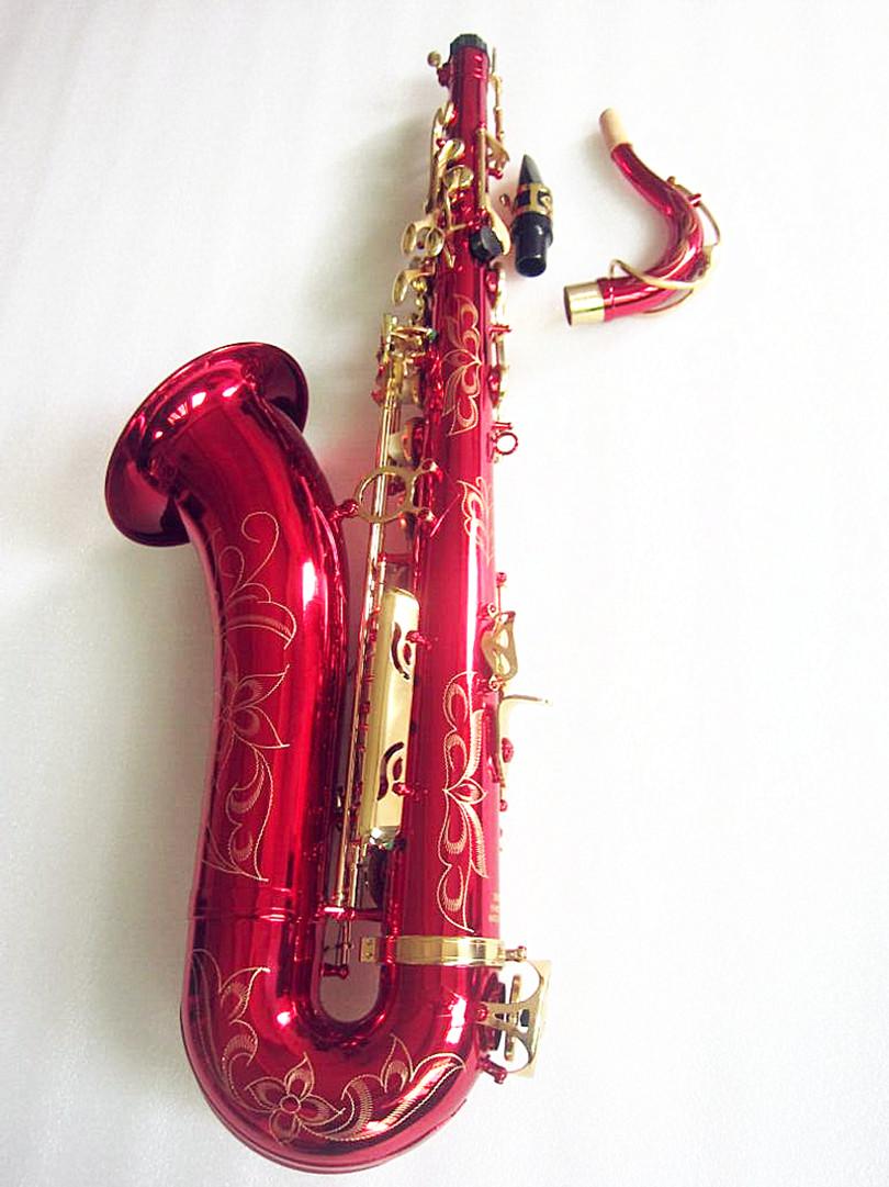 New High-quality Tenor Sax Suzuki B-Flat Saxophone Rose red gold brass Sax With Case