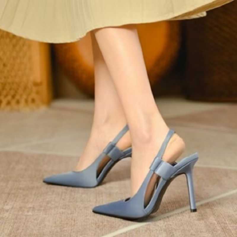 Sandalen Spring Nieuw merk Women Slingback Poested Toe Slip On Thin High Heel Ladies Elegante Pumps Shoes schoenen DRSS 230423