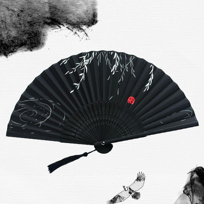 Vintage stijl zijde vouwen fan Chinees Japans patroon kunst ambacht cadeau -decoratie ornamenten dans hand fan