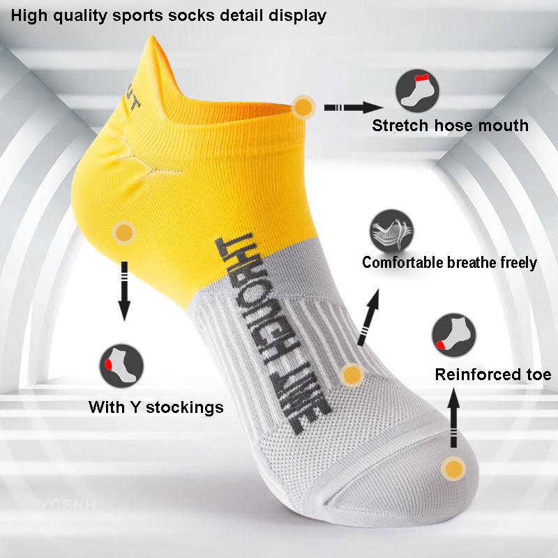 Sports Socks Spring Summer Men's Sports Running Socks Protective Ankle Socks Thin Breathable Deodorant Fitness Short Socks 38-44 P230511