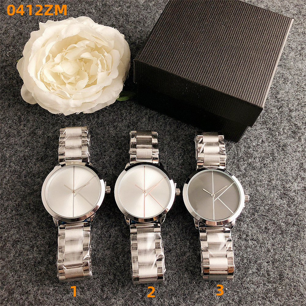 Fashion Full Brand Polshorloge Mannen Vrouwen Stijl 40 mm Luxe Met Logo Stalen Metalen Band Quartz Klok C22