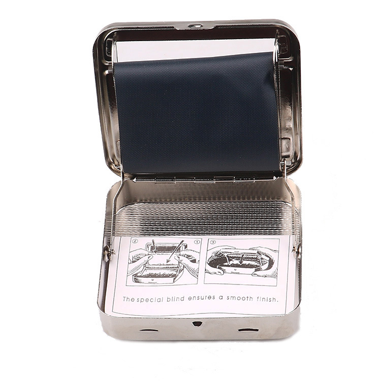 Smoking Pipes 70MM Silver White Metal Cigarette Box Exquisite Portable