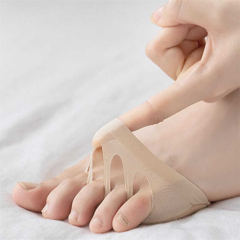 Socks Hosiery Open Toe Female Socks Set Sponge Pads For High Heel Shoes Soft Socks Insole Forefoot Five Fingers Socks Lining P230511