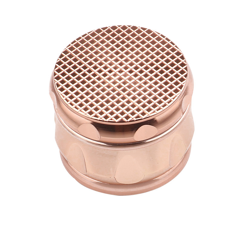 Smoking Pipes 63MM diameter drum shaped 4-layer metal cigarette grinder manual mesh cover grinding