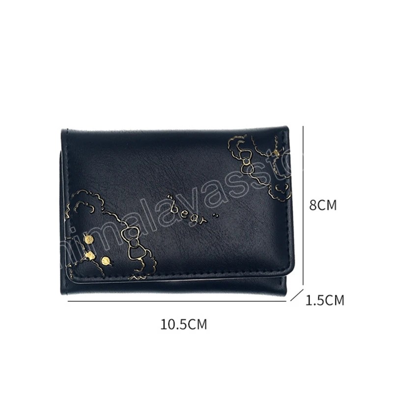 Lady Cash Wallet New Female Student Purse Cute Cartoon Bear Pu Leather Wallets Fashion Zero Purse For Women Card Holder