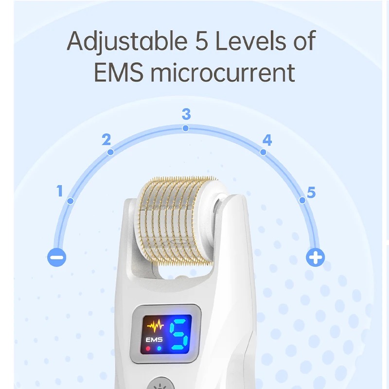 Bio Roller G5 الجمال الكهربائي Microneedle الأسطوانة microneedles قابلة للإزالة EMS قابلة للاهتزاز تدليك الاهتزاز تعزيز نمو الكولاجين تقلص المسام