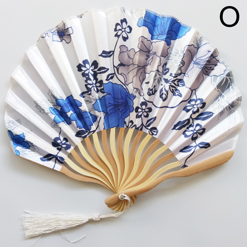 Japansk stil silkfläkt kinesisk bambu vikande fläkt vintage vågformad köl dans hand fans hantverk hem dekoration ornament gåva