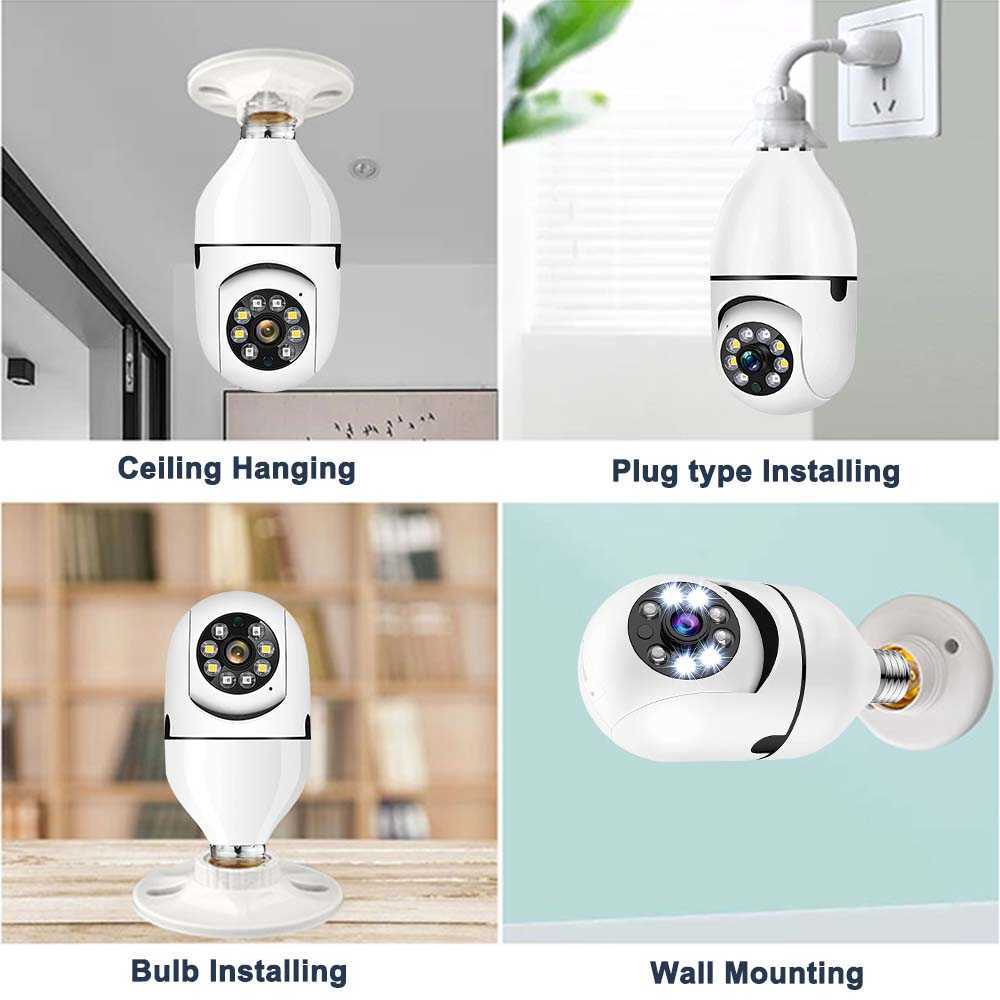 Board Cameras 2K IP Camera E27 Bulb Full Color 5G WiFi Indoor Mini Tuya Smart Home Security Protection Surveillance Baby Monitor Video Pet Cam