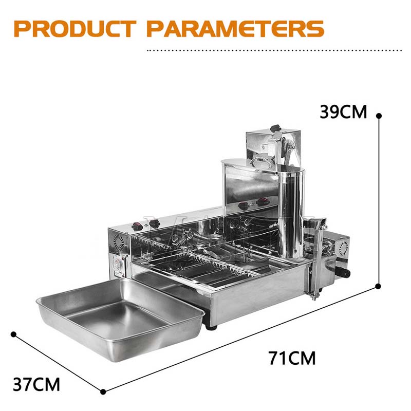 Automatic Donut Making Machine Commercial Digital Display Donuts Maker Doughnut Cake Fryer Machine 4-Row