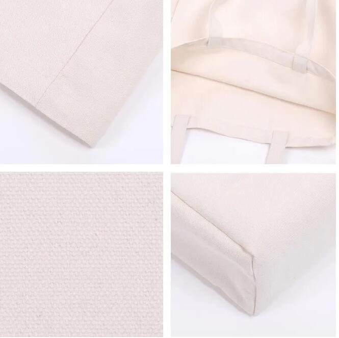 34x12x31cm Large Blank Canvas Shopping Bags Eco Reusable Foldable Shoulder Bag Handbag Tote Cotton Tote Bag