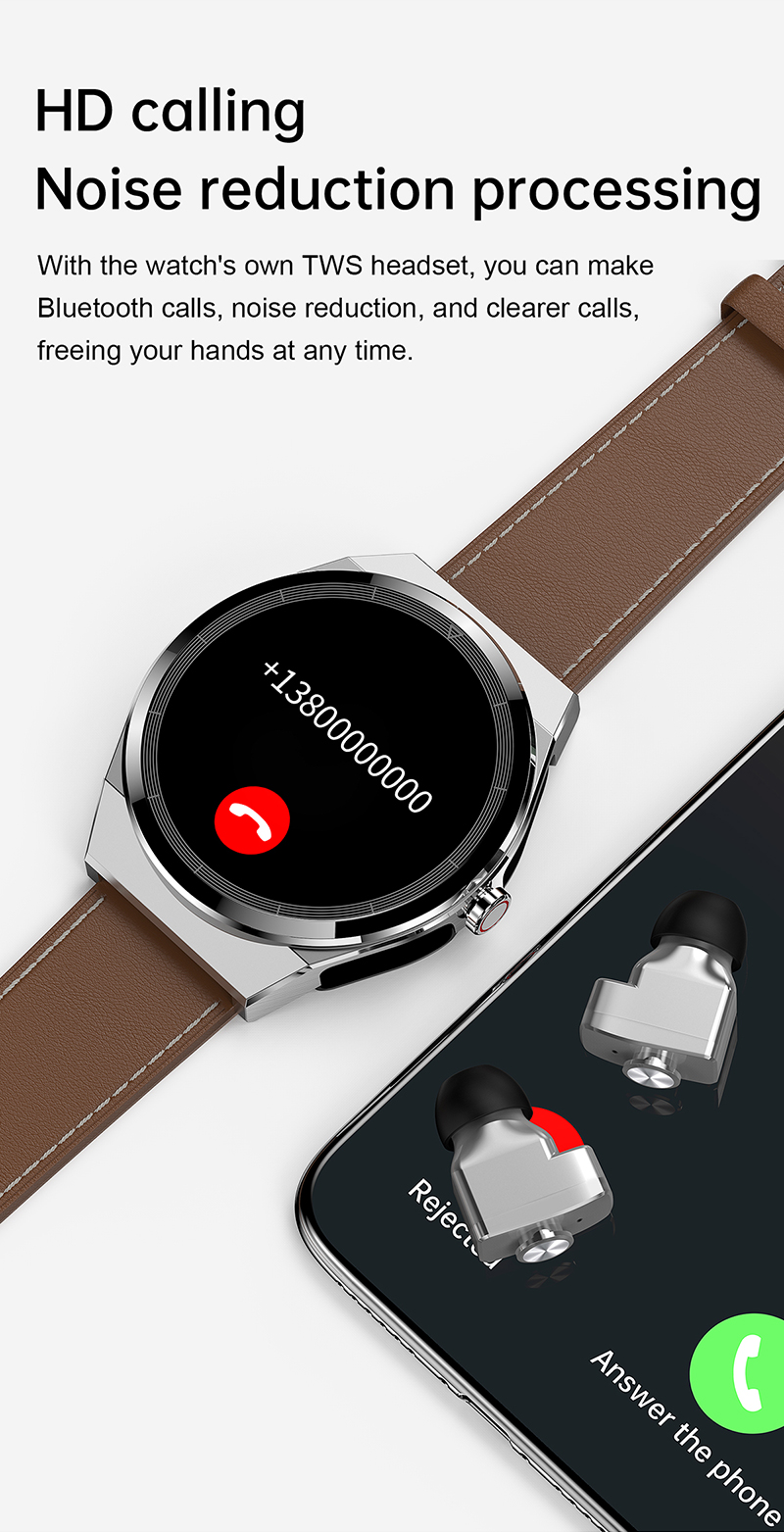 شاشة تعمل باللمس الكاملة 2 في 1TWS سوار سماعات رأس Bluetooth Smartwatch Sport Litness Watches Smart Android IOS معدل ضربات القلب أوكسيجين Reloj Inteligente Mujer