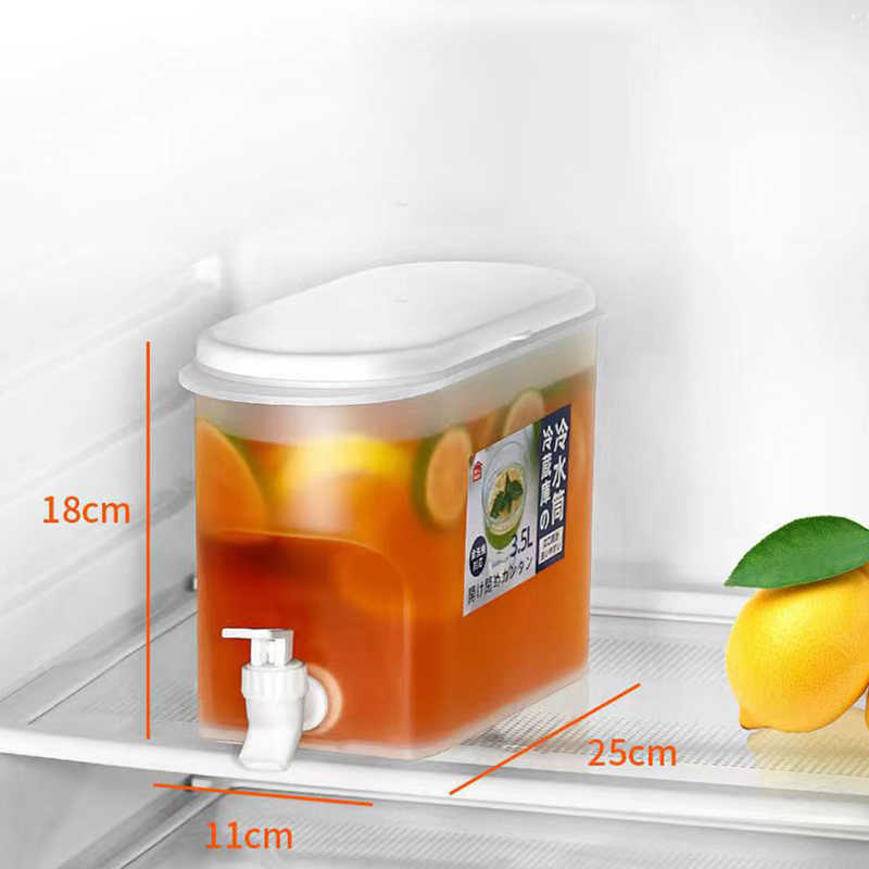 Large Capacity Cool Water Bucket With Tap Home Refrigerator Iced Drink Juice Fruit Teapot Ice Kettle Dispenser