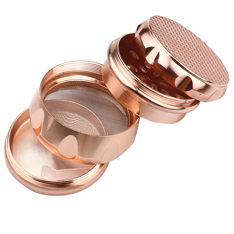 Smoking Pipes 63MM diameter drum shaped 4-layer metal cigarette grinder manual mesh cover grinding