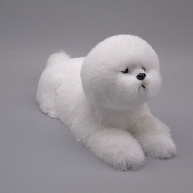 Simulering Animal Pet Dog Realictic Bichon Frise Dog Fur Animal Pet Model Home Decoration Puppy DY80100