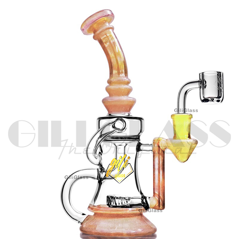 9.5 인치 hookahs Recycler pipe bongs dab rig glass pipes oil rigs 왁스 물 파이프 석영 banger smoking accessoires