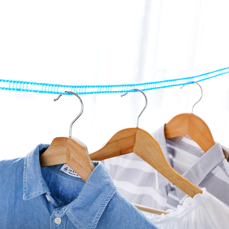 3/5/8/10m nylon niet-slip waslijn hangende touw winddichte droog touw lichtgewicht vouwing multi-grid reizen outdoor kleding hangers hz0008