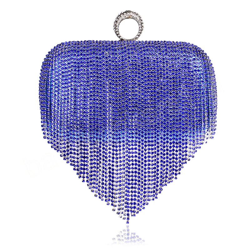 Anneau de doigt en métal luxe femme sacs mariage soirée sacs fête mariage jour embrayage nouveau Desgin strass sac à main