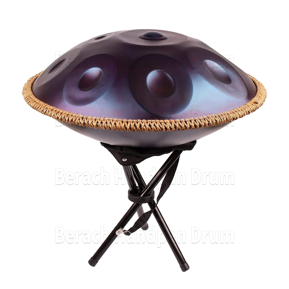 Starry Sky Purple Handpan Drum 440HZ 22 pollici 12/10/9 note D minore lingua d'acciaio tamburo yoga strumento di meditazione tamburo principianti