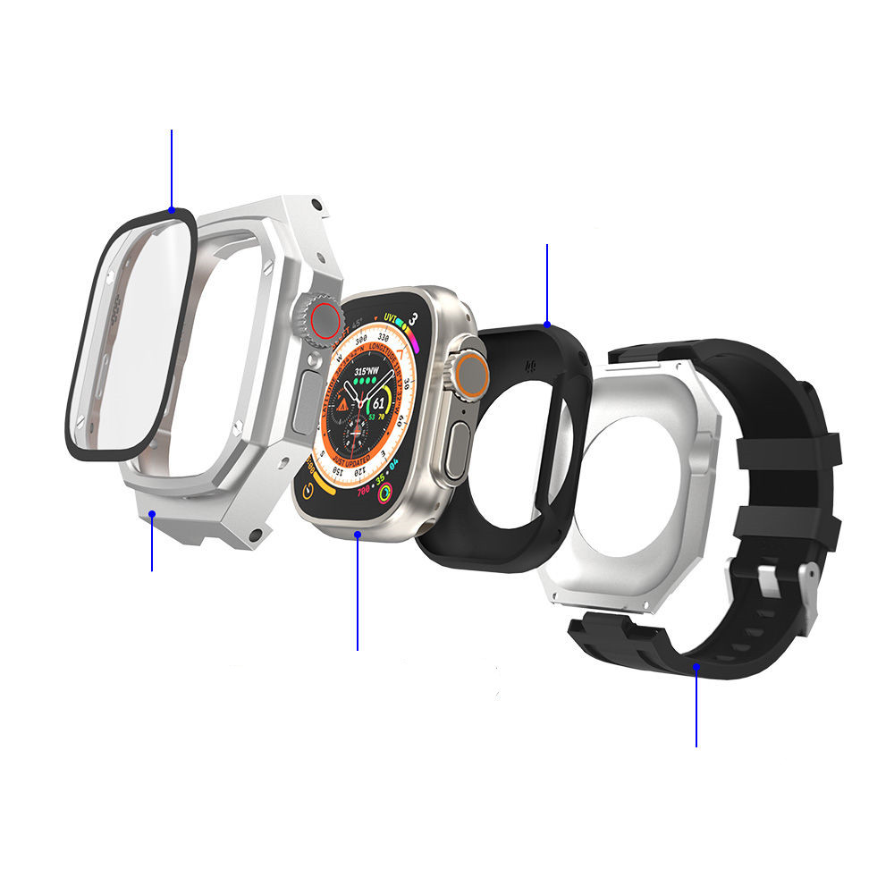 for Apple Watch Ultra 49mm Series 8 7 6 5 4 SE 44mm 45mm AP Modification Kit Set Protective Case Band Strap Cover