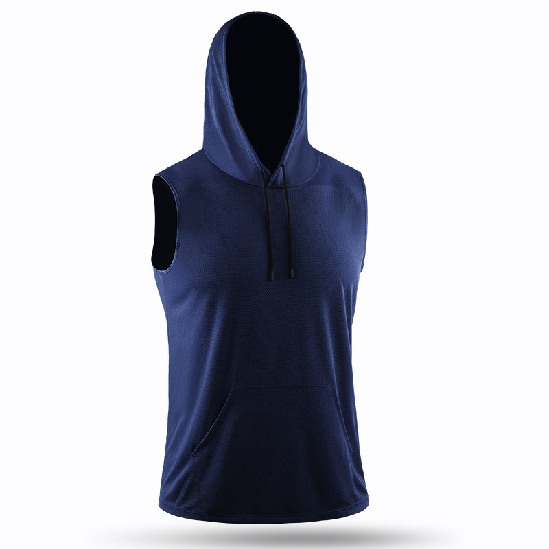 Men lu Outdoor Mens Sports T Shirt Mens Hooded Sleeveless Shirt Quick Dry Sweat-wicking Short Top Men Wrokout ll5093