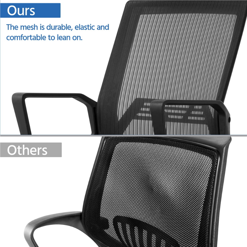 Mid-Back Mesh Adjustable Ergonomic Computer Chair, Lift Swivel Chair Student Dormitory Back Chair Conference Staff Chair