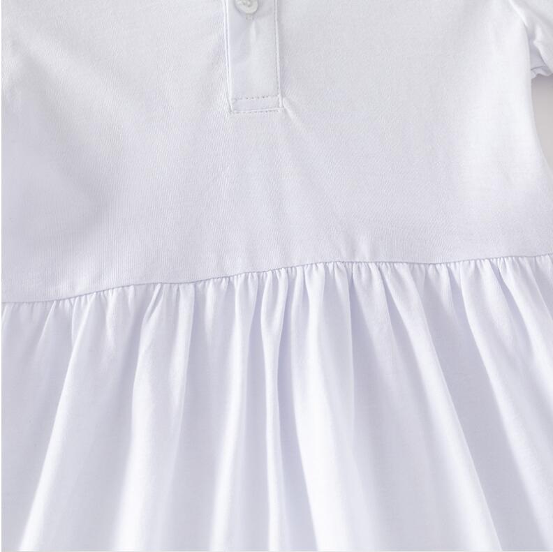 Letni dziewczyny sukienki marki listy drukowane dzieci sukienki z krótkim rękawem bawełniane dzieci strzałe sukienki kołnierzyki