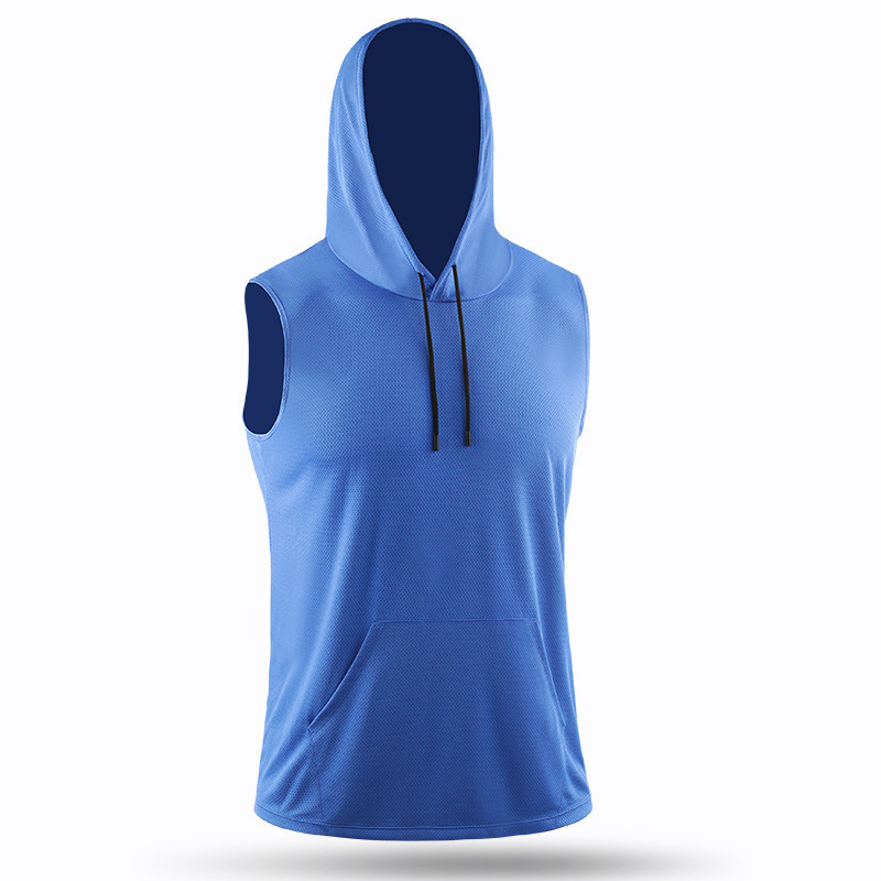 Men lu Outdoor Mens Sports T Shirt Mens Hooded Sleeveless Shirt Quick Dry Sweat-wicking Short Top Men Wrokout ll5093