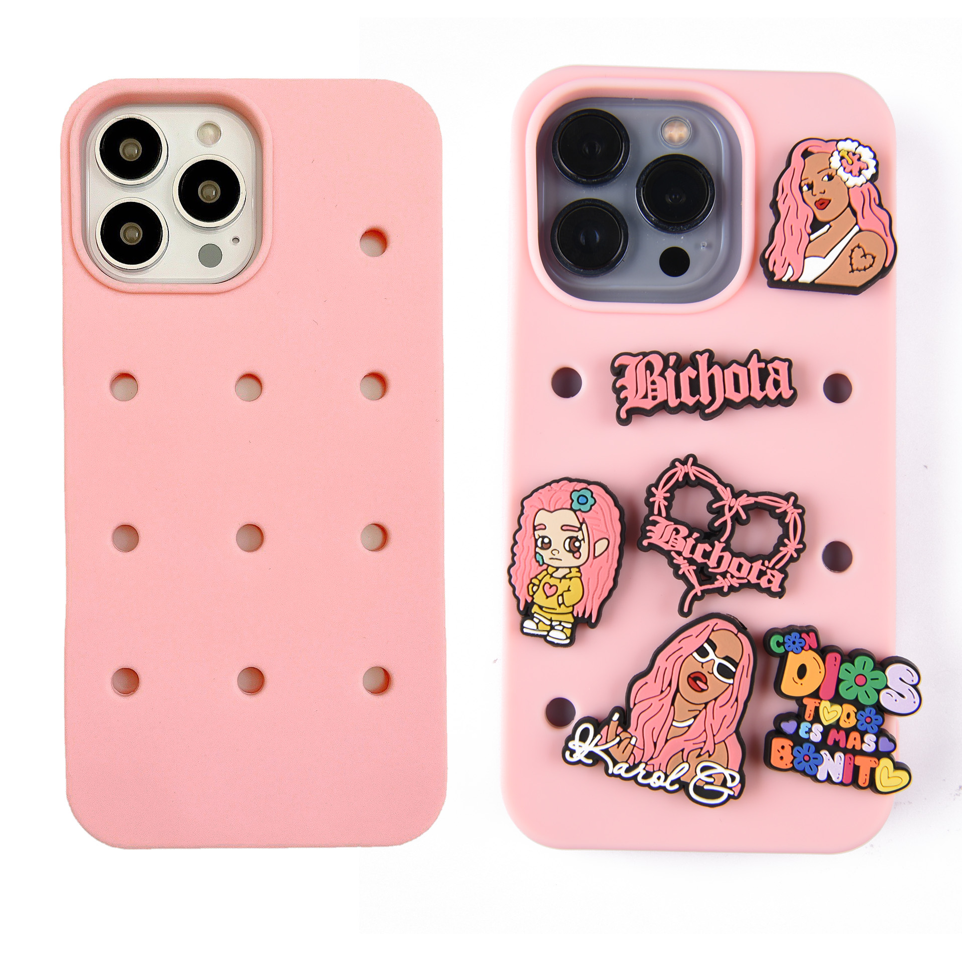 Faça você mesmo capas de celular de silicone multicoloridas para iphone 11 12 13 pro/max hold croc charms