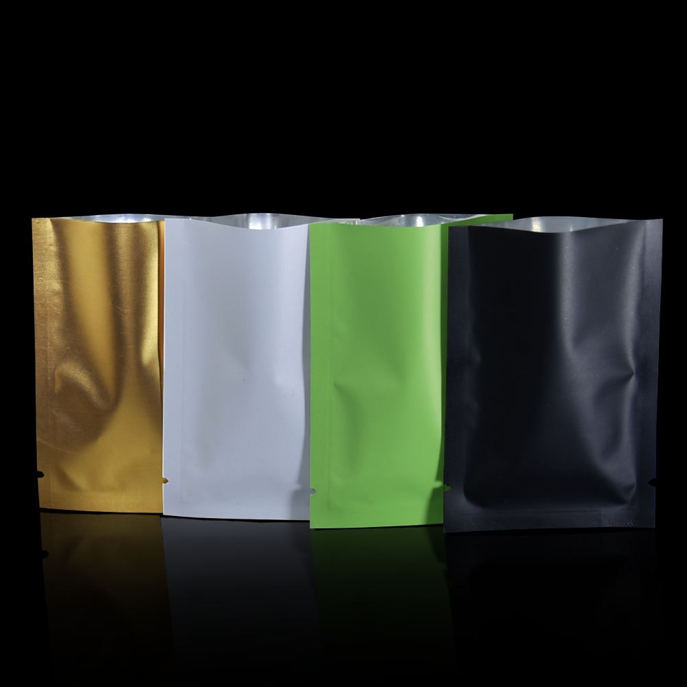 10*15cm Glossy Aluminum Foil Open Top Vacuum Pouch Heat Seal Food Vacum Bag Matte Colored Mylar Foil Packing Sample Bags
