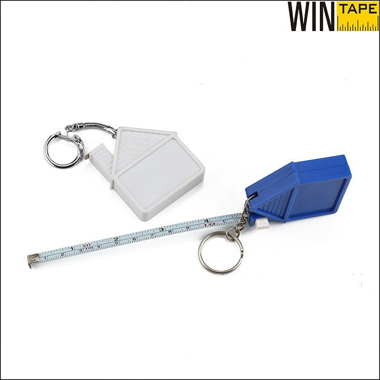 Party Favor Mini Abs House Tape Keychains Diy Custom Logo Key Ring Charm Pendant Gifts Tillbehör Ocean Ship 0512