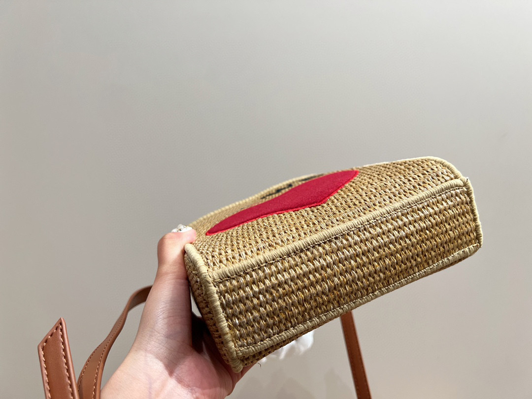 Sac de pique-nique fourre-tout classique Lafite tissé sac à main brodé rouge amour Logo grande capacité concepteur luxe vacances sac ID royalfashion_bag
