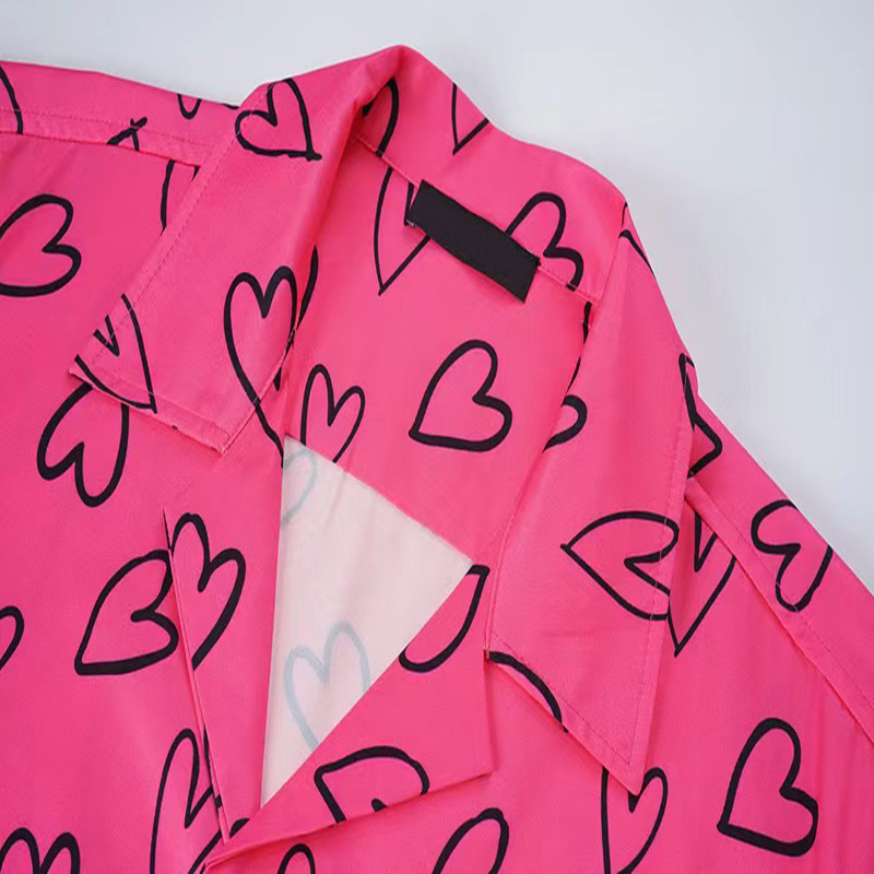 t shirt men tshirt shirts designer shirt shorts set pink heart pattern set mens colorful short sleeve shorts beach pants summer lightweight cool suit